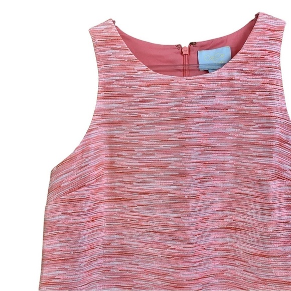 CeCe Cynthia Steffe Tweed Sleeveless Cocktail Mini Dress Pink White Size 6 - Picture 3 of 6